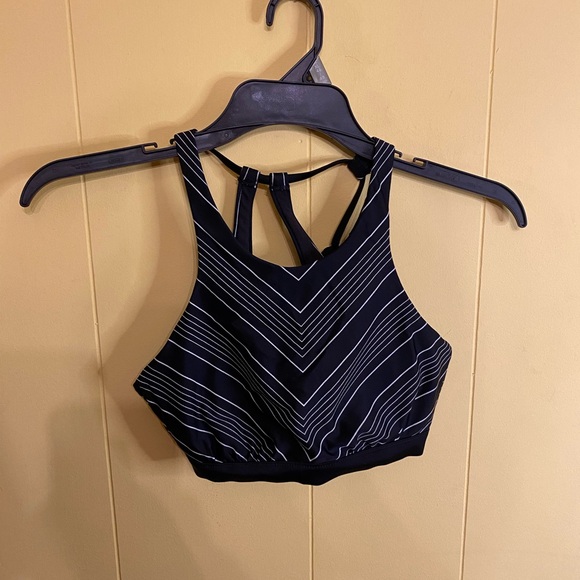 Athleta Other - Athleta Black Striped Women's Sports Bra Size 34B/C.